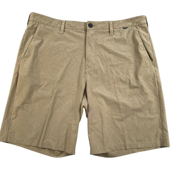 Hurley Shorts Mens 38 Tan Performance Golf Travel Flat Front 9.5" Inseam - Picture 1 of 7